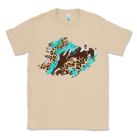 Mushroom cowhide leopard turquoise patch Classic Tee - AdoDesignShop