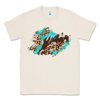 Natural cowhide leopard turquoise patch Classic Tee - AdoDesignShop