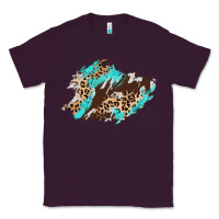 Plum cowhide leopard turquoise patch Classic Tee - AdoDesignShop