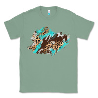 Sage cowhide leopard turquoise patch Classic Tee - AdoDesignShop