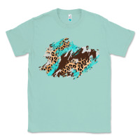 Seafoam cowhide leopard turquoise patch Classic Tee - AdoDesignShop