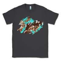 Smoke cowhide leopard turquoise patch Classic Tee - AdoDesignShop