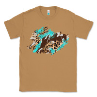 Toasted Coconut cowhide leopard turquoise patch Classic Tee - AdoDesignShop