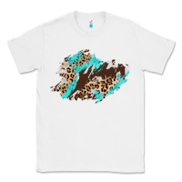 White cowhide leopard turquoise patch Classic Tee - AdoDesignShop
