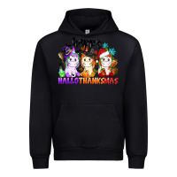 Black happy hallothanksmas unicorn Urban Hoodie - CowGirlArtShop