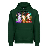 Forest Green happy hallothanksmas unicorn Urban Hoodie - CowGirlArtShop