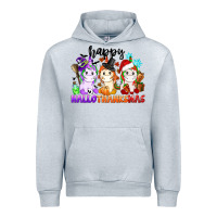 Heather Grey happy hallothanksmas unicorn Urban Hoodie - CowGirlArtShop
