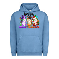 Pigment Pebble Blue happy hallothanksmas unicorn Urban Hoodie - CowGirlArtShop