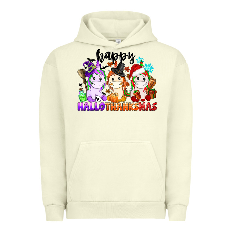 Happy Hallothanksmas Unicorn Urban Hoodie by CowGirlArtShop | Teevron