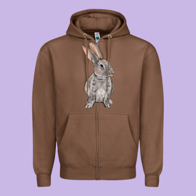 Easter Bunny Zipper Hoodie Designed By Nancycooperartshop