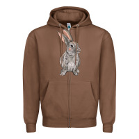 Chestnut Easter bunny Zipper Hoodie - NancyCooperArtShop