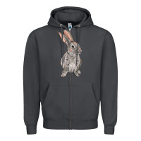 Smoke Easter bunny Zipper Hoodie - NancyCooperArtShop