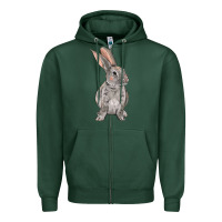 Sports Green Easter bunny Zipper Hoodie - NancyCooperArtShop