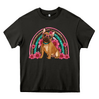 Asphalt french bulldog floral rainbow Heavy Core Tee - Artiststas