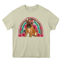 Mossy french bulldog floral rainbow Heavy Core Tee - Artiststas