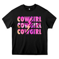 Black cowgirl cowgirl lightning bolt Heavy Core Tee - Zillion Design Studio