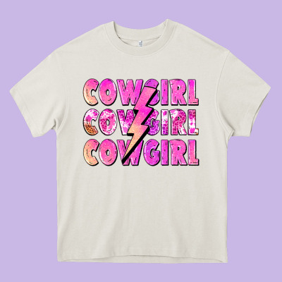 Cowgirl Cowgirl Lightning Bolt Heavy Core Tee Designed By Zillion Design Studio