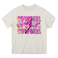 Cream cowgirl cowgirl lightning bolt Heavy Core Tee - Zillion Design Studio