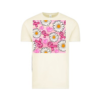 Vintage Arctic breast cancer awareness with daisy and heart seamless pattern Vintage Tee - BundleAndBundleShop