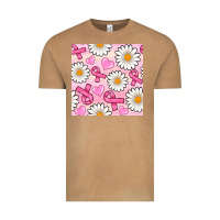Vintage Camel breast cancer awareness with daisy and heart seamless pattern Vintage Tee - BundleAndBundleShop