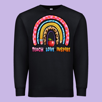 Teach Love Inspire Rainbow Premium Sweatshirt Designed By Artiststas