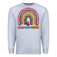 Heather Grey teach love inspire rainbow Premium Sweatshirt - Artiststas