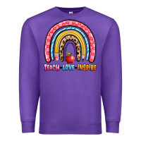 Purple teach love inspire rainbow Premium Sweatshirt - Artiststas