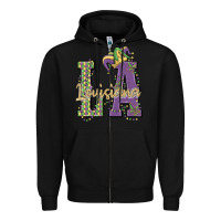 Black louisiana mardi gras Zipper Hoodie - MaliasSmallBusiness