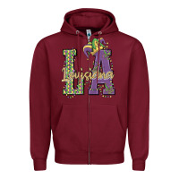 Burgundy louisiana mardi gras Zipper Hoodie - MaliasSmallBusiness