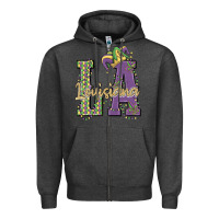 Charcoal Heather louisiana mardi gras Zipper Hoodie - MaliasSmallBusiness
