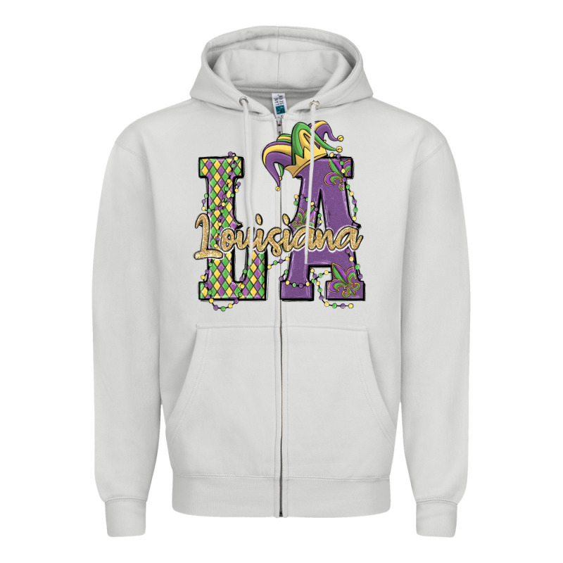 Louisiana Mardi Gras Zipper Hoodie by MaliasSmallBusiness | Teevron