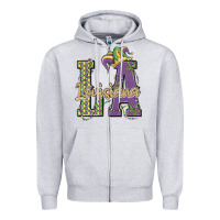 Heather Grey louisiana mardi gras Zipper Hoodie - MaliasSmallBusiness