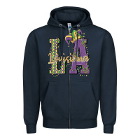 Navy louisiana mardi gras Zipper Hoodie - MaliasSmallBusiness