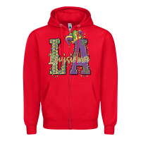 Red louisiana mardi gras Zipper Hoodie - MaliasSmallBusiness