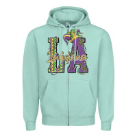 Seafoam louisiana mardi gras Zipper Hoodie - MaliasSmallBusiness