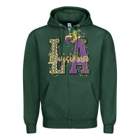 Sports Green louisiana mardi gras Zipper Hoodie - MaliasSmallBusiness