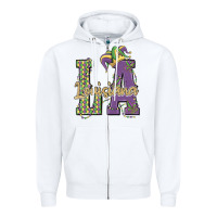 White louisiana mardi gras Zipper Hoodie - MaliasSmallBusiness