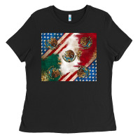 Black American with mexican flag Ladies Tee - RanaPortraitStore