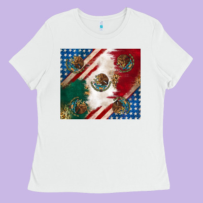 Ladies Tee American with mexican flag
