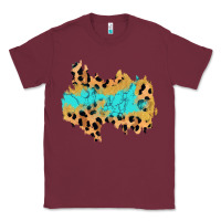 Burgundy glitter leopard turquoise patch Classic Tee - AdoDesignShop