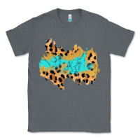 Charcoal Heather glitter leopard turquoise patch Classic Tee - AdoDesignShop