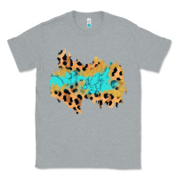 Heather Grey glitter leopard turquoise patch Classic Tee - AdoDesignShop