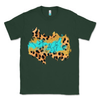 Sports Green glitter leopard turquoise patch Classic Tee - AdoDesignShop