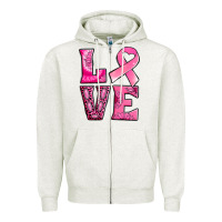 Breast Cancer Love Zipper Hoodie | Teevron