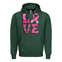 Sports Green Breast Cancer love Zipper Hoodie - NancyCooperArtShop