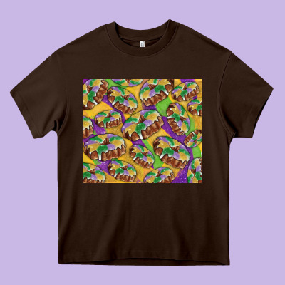 Heavy Core Tee Mardi gras king cake