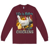 Burgundy Western Life Is Better With Chickens Long Sleeve Tee - LillyAllenDesigns