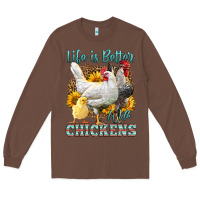 Chestnut Western Life Is Better With Chickens Long Sleeve Tee - LillyAllenDesigns