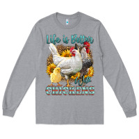 Heather Grey Western Life Is Better With Chickens Long Sleeve Tee - LillyAllenDesigns