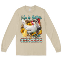Mushroom Western Life Is Better With Chickens Long Sleeve Tee - LillyAllenDesigns